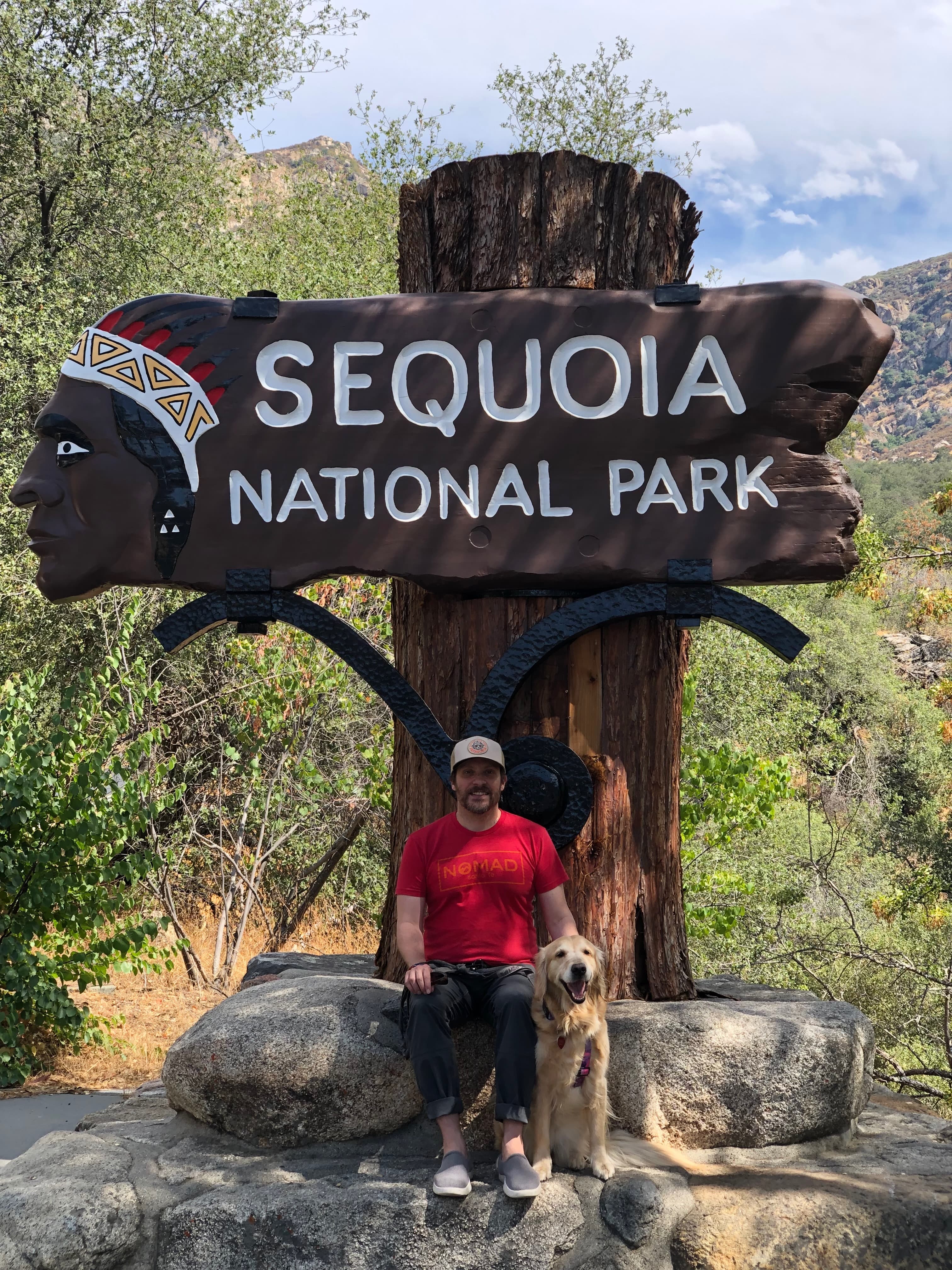 Jacob hiking with his pup