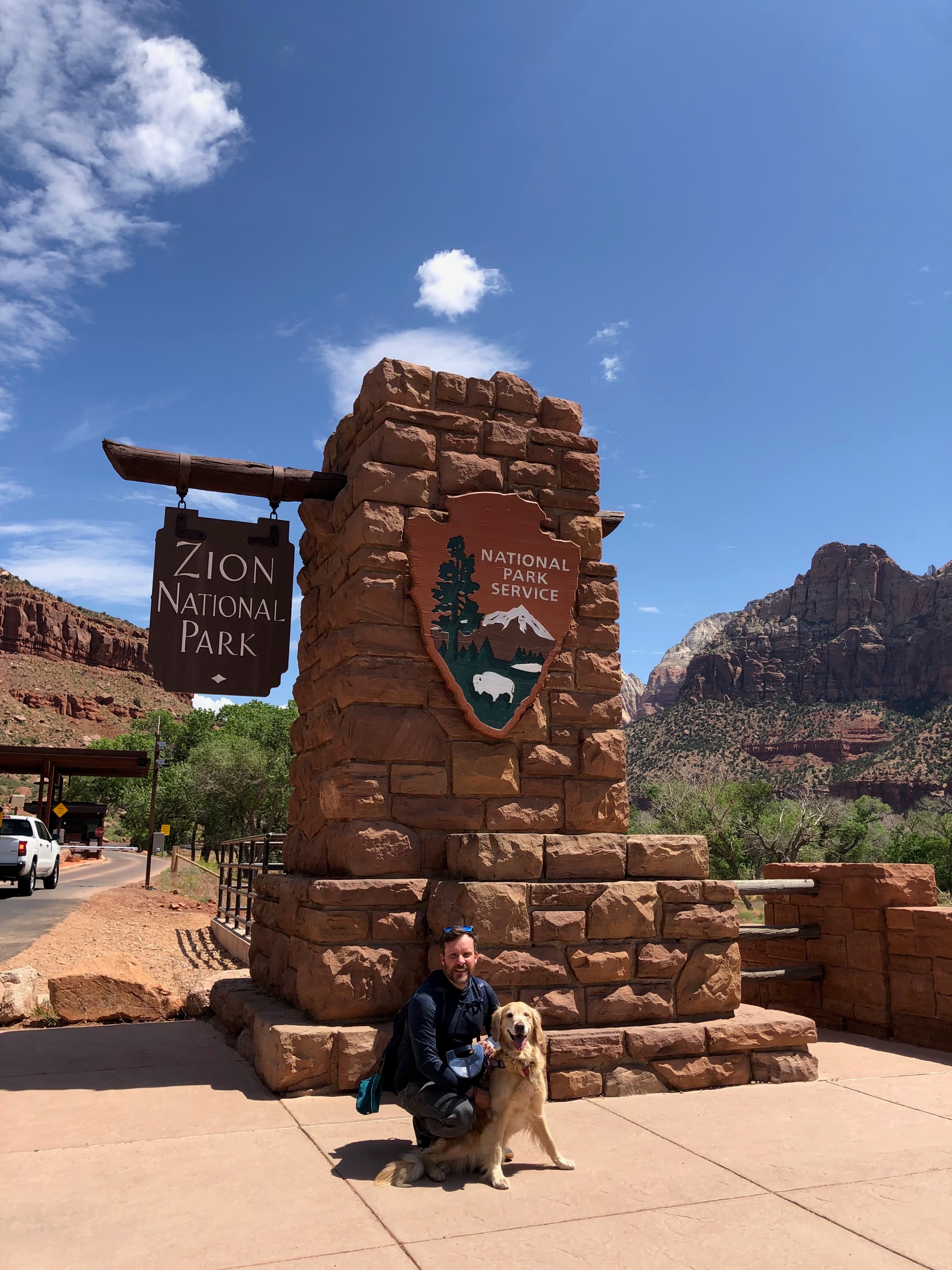Jacob and his pup during a national park trip